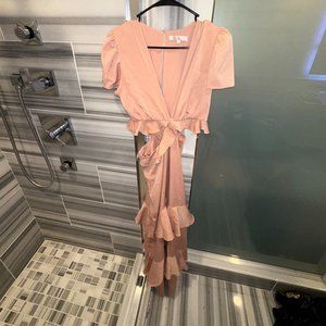 Wayf Tiered Maxi Dress Blush